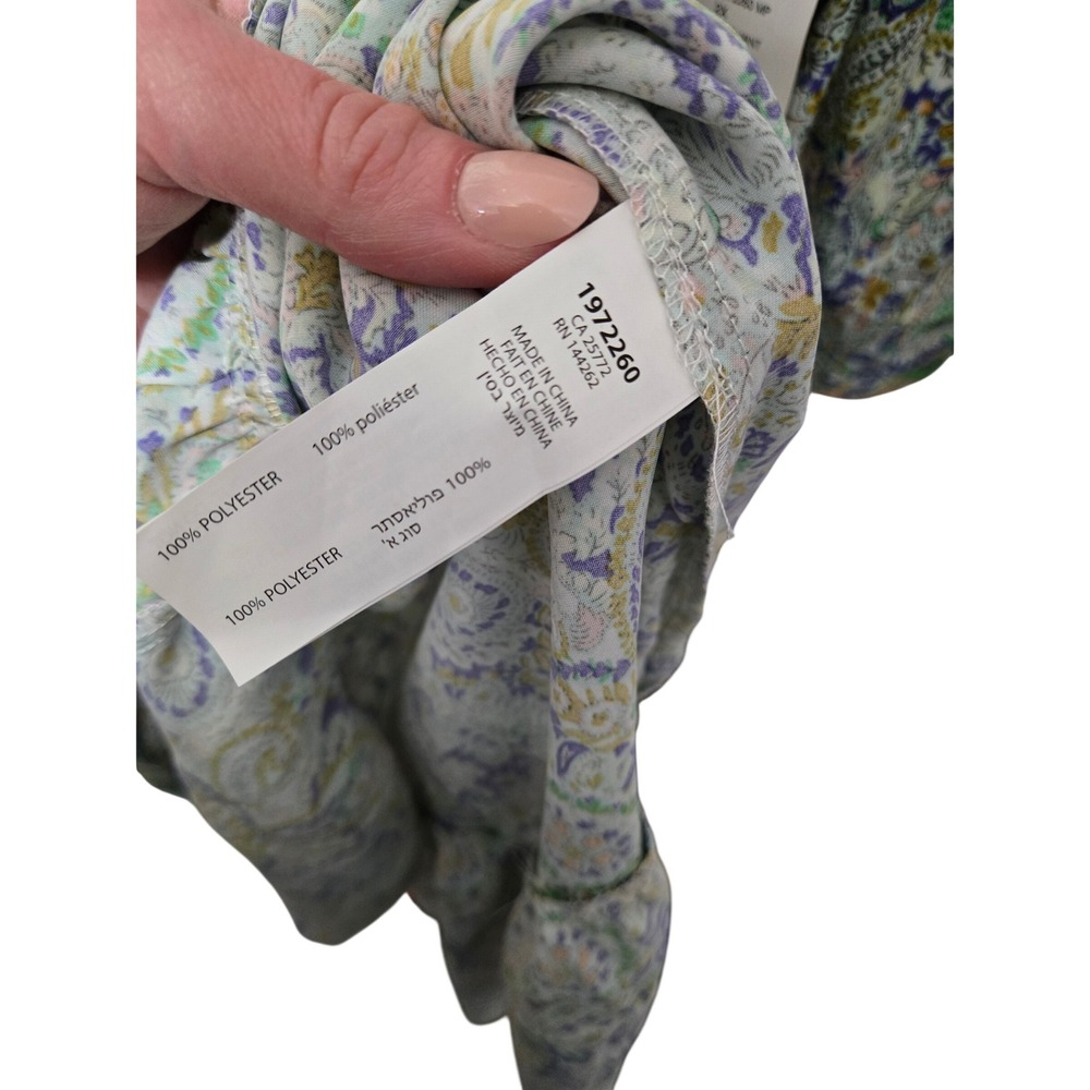 Black Tape Womens 2X Aqua Mint Paisley Ruffle Hem Shift Dress 1972260 MP - Picture 6 of 6